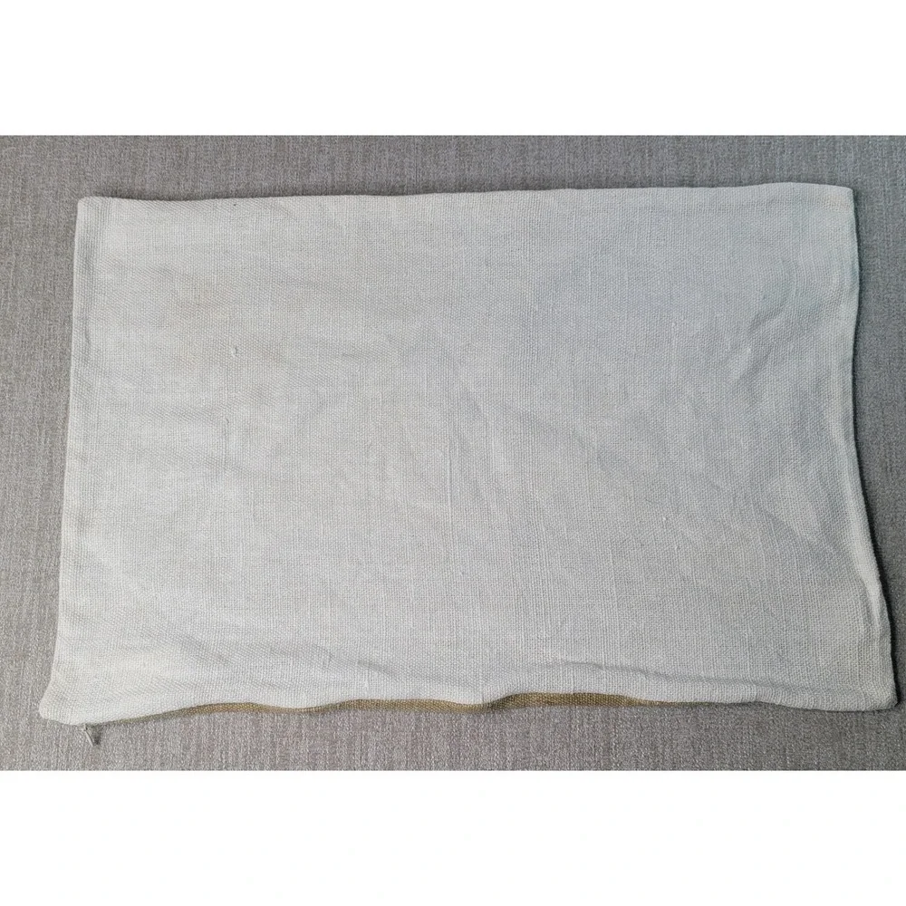 Pottery Barn Beach Arrow Lumbar Pillow Cover Tan Blue Coastal Farmhouse 16x26